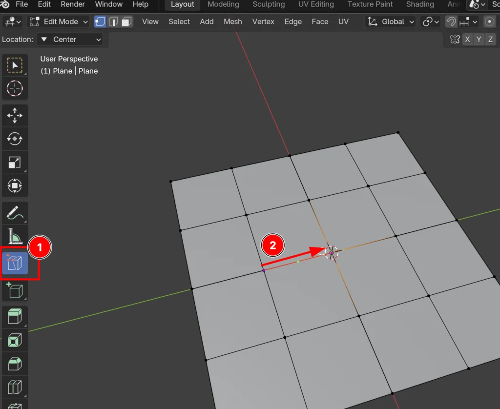 Blenderの左側ツールバーに表示されたMerge Toolsのアイコン